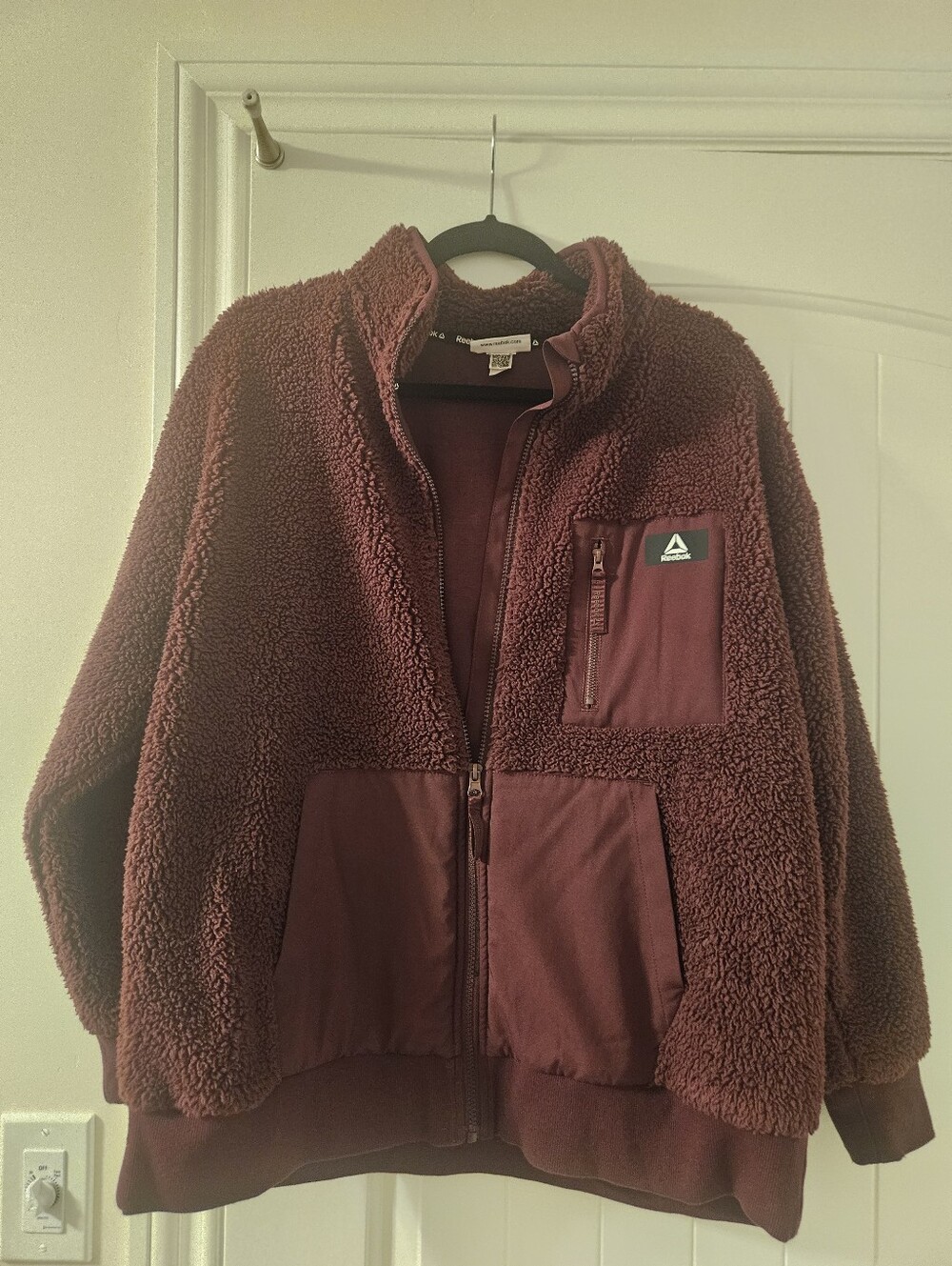 Reebok Women's Maroon Sherpa Zip Jacket